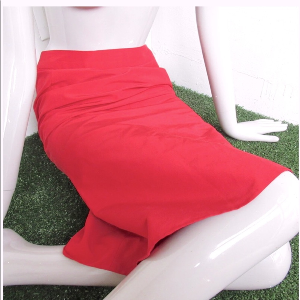 Moschino Red Silk Blend Skirt
